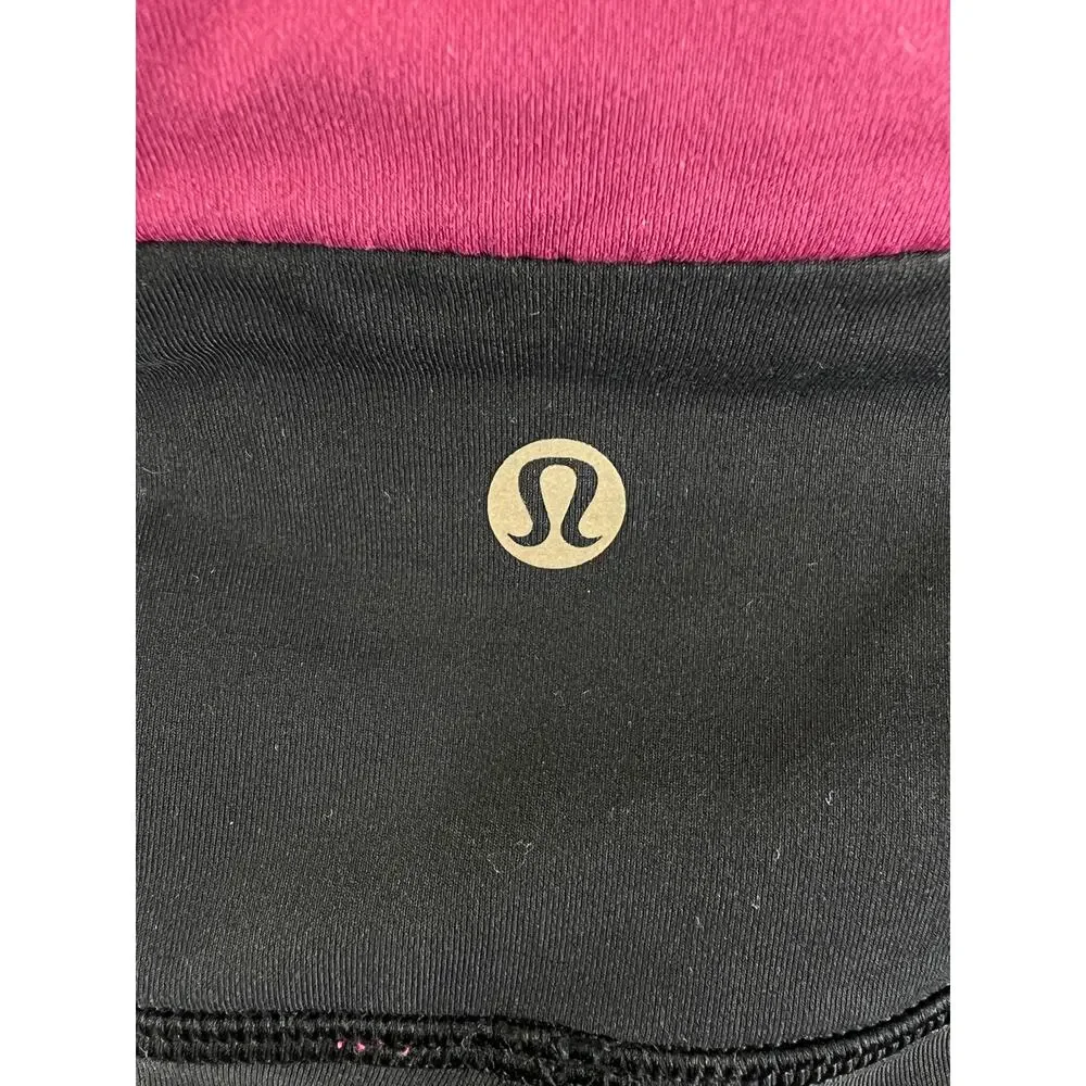LULULEMON Burgundy Black High Waist Women's Athletic Leggings Size 4